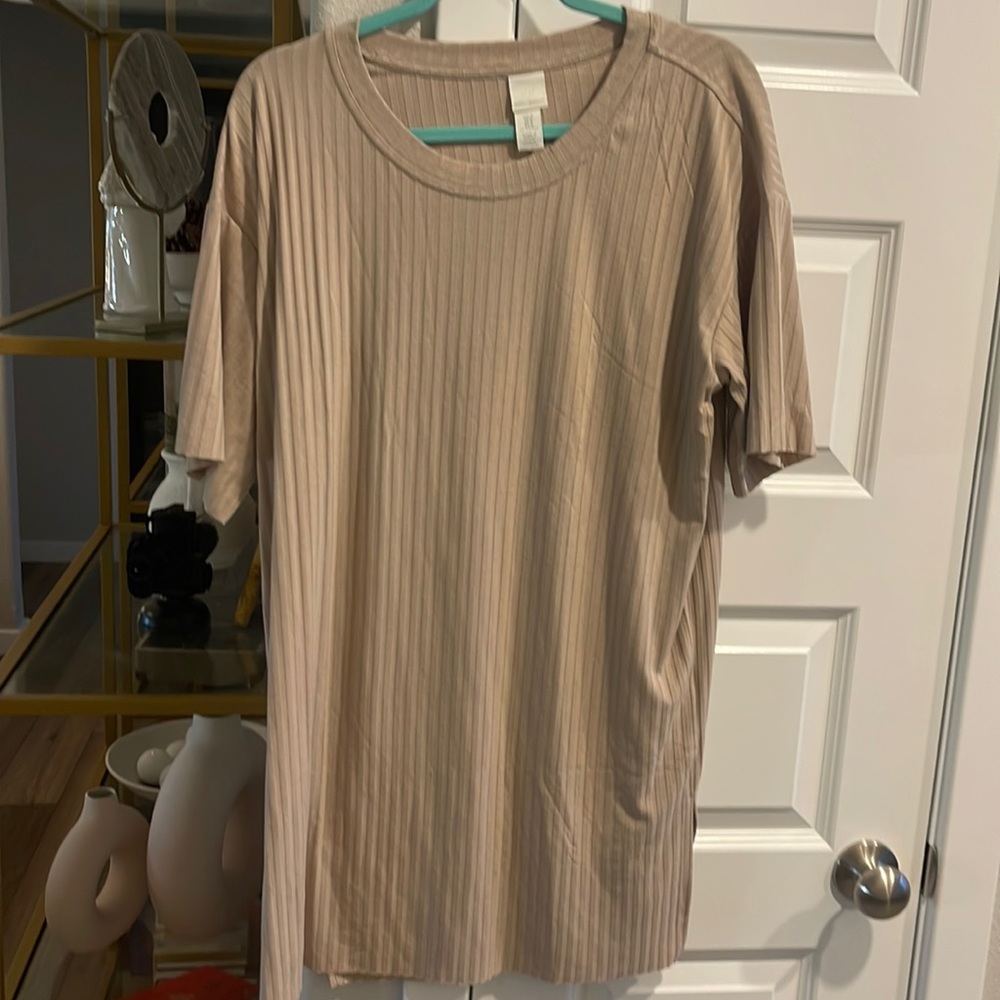 Oversized H&M Basics Ribbed Shirt